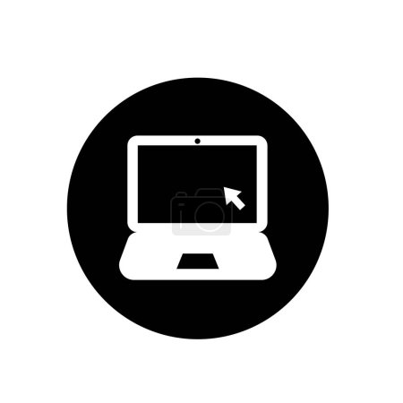 Laptop oder Notebook-Symbol mit Cursor-Pfeil-Symbol Vektor-Illustration
