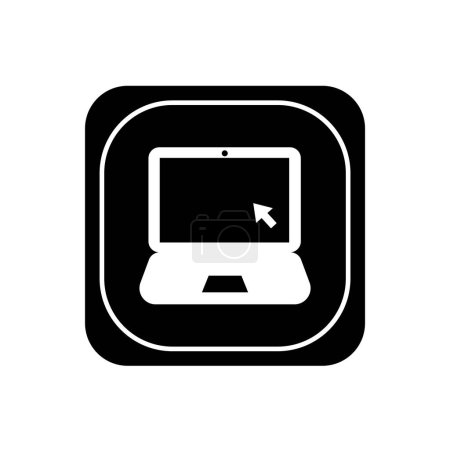 portátil o portátil símbolo con la flecha del cursor icono vector ilustración