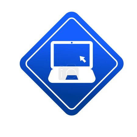 portátil o portátil símbolo con la flecha del cursor icono vector ilustración