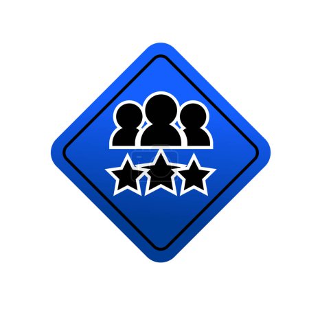 Sternformen und Menschenkopfsymbol. Wertschätzung. Bestes Belohnungssymbol für Mitarbeiter. Kundenfeedback oder Einsichtssymbol.