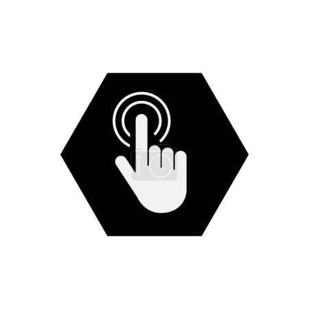 Touche d'une icône pointant du doigt. Capteur tactile ou logo à écran tactile. Symbole d'interface utilisateur.