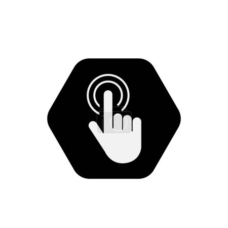 Touch of a pointing finger icon. Touch Sensor or touchscreen logo. User interface symbol.