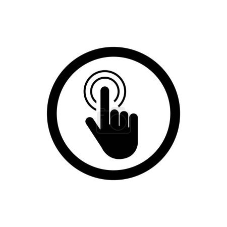 Berührung eines Zeigefinger-Symbols. Touch-Sensor oder Touchscreen-Logo. Symbol der Benutzeroberfläche.