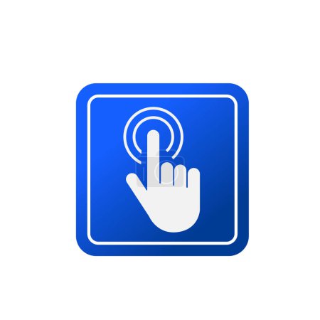 Touch of a pointing finger icon. Touch Sensor or touchscreen logo. User interface symbol.