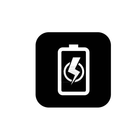 Battery power symbol. Battery and lightning icon logo.