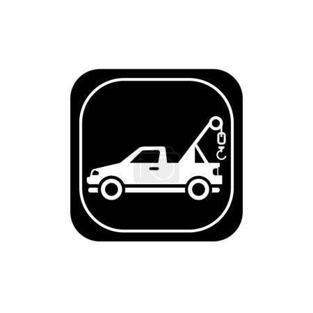 Tow truck icon. Symbol of a truck with towing tool.