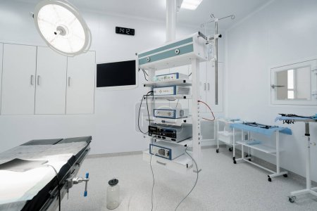 Photo for Empty operating room in a hospital Interior of an operating room in clinic with modern medical equipment - Royalty Free Image