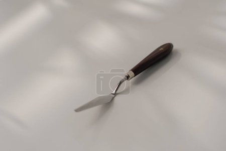 Photo for Pastry spatula palette knife cooking utensils for cakes on the table on white background close-up - Royalty Free Image