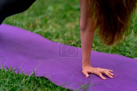 Photo for Close-up of female hands during yoga meditation physical exercise meditation - Royalty Free Image