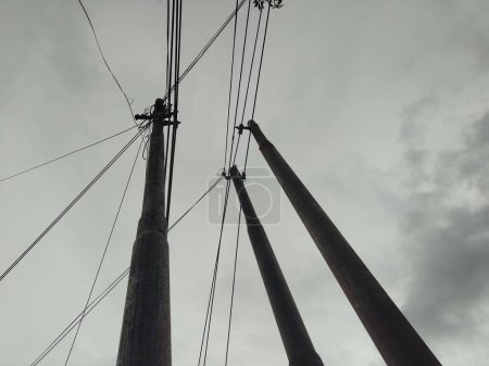 Power poles that have lots of power lines