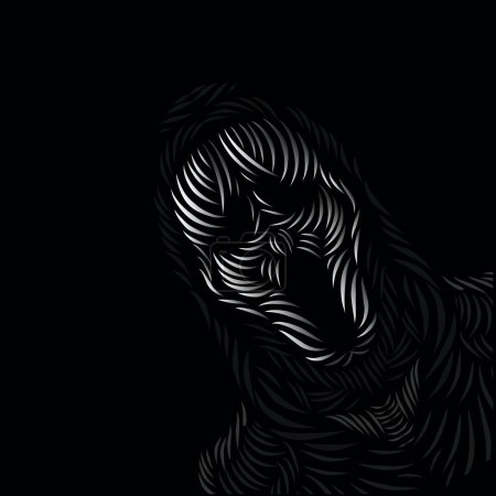 Illustration for The death angel grim reaper line pop art portrait logo colorful design with dark background - Royalty Free Image