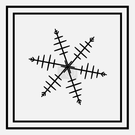 Ilustración de Negro nieve mandala flor logo línea de arte con fondo blanco - Imagen libre de derechos