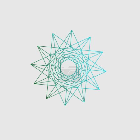 Illustration for The snow star flower mandala logo design with white background - Royalty Free Image