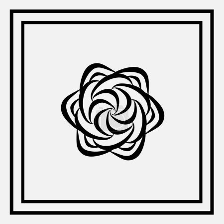 Téléchargez les illustrations : Le logo mandala fleur étoile de neige avec fond blanc - en licence libre de droit