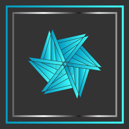 Ilustración de La línea de nieve diamante estrella logo diseño estilo - Imagen libre de derechos