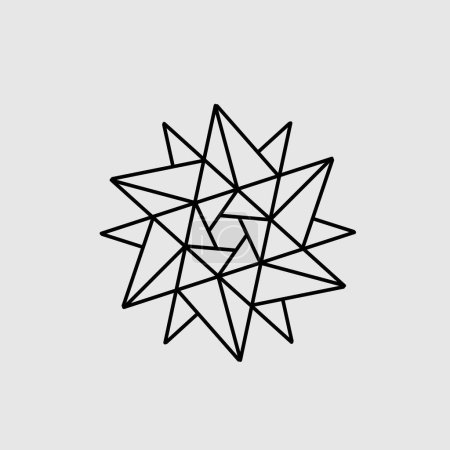 Ilustración de La línea de nieve diamante estrella logo diseño estilo - Imagen libre de derechos