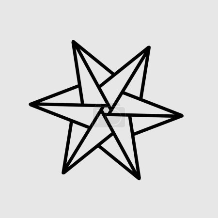 Téléchargez les illustrations : La ligne diamant de neige étoile logo style design - en licence libre de droit