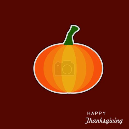 Illustration for Happy Thanksgiving Pumpkin Logo Design Poster Wallpaper on Autumn - Royalty Free Image