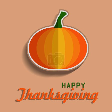 Illustration for Happy Thanksgiving Pumpkin Logo Design Poster Wallpaper on Autumn - Royalty Free Image
