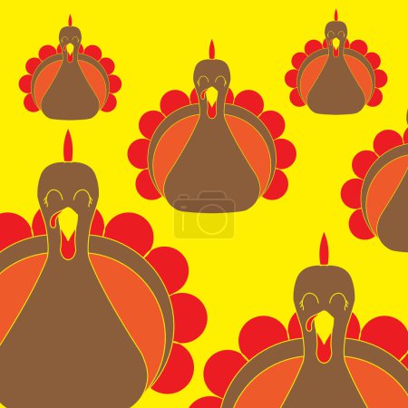 Illustration for The turkey logo design vector for thanksgiving day - Royalty Free Image