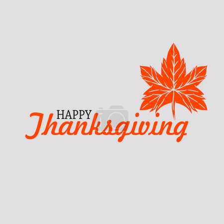 Illustration for The happy thanksgiving postcard wallpaper design with leaf logo - Royalty Free Image