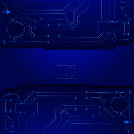 Illustration for Dark electronic design technology background wallpaper. Abstract vector illustration. - Royalty Free Image