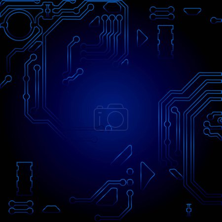 Photo for Dark electronic design technology background wallpaper. Abstract vector illustration. - Royalty Free Image