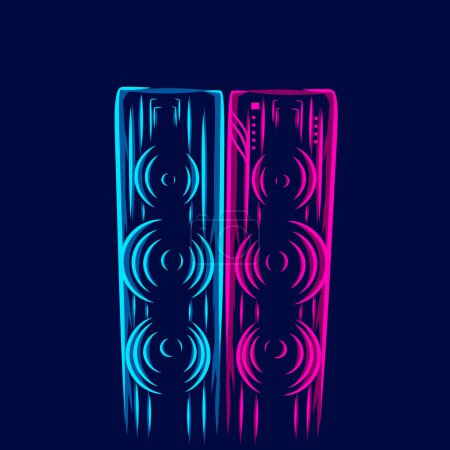 Illustration for Neon colors template of speakers, vector illustration - Royalty Free Image