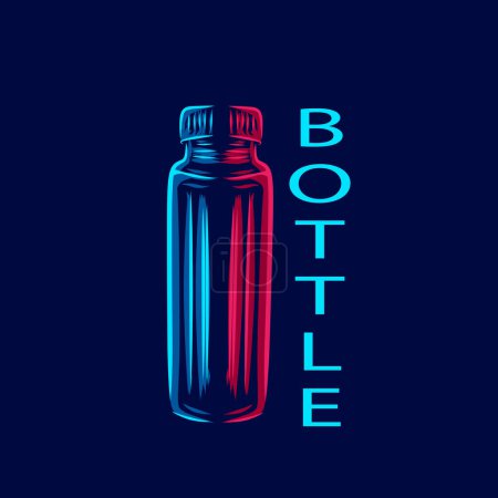 Téléchargez les illustrations : Modèle de couleur néon de bouteille, illustration vectorielle - en licence libre de droit