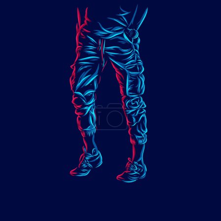 Illustration for Neon colors template of pants, vector illustration - Royalty Free Image