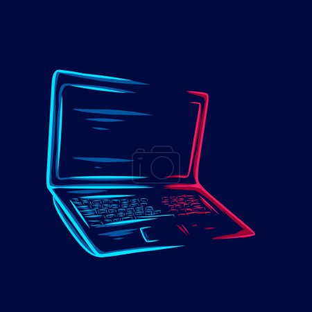 Illustration for Neon colors template of laptop, vector illustration - Royalty Free Image