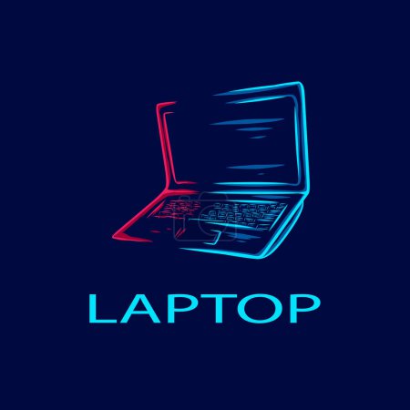Illustration for Neon colors template of laptop, vector illustration - Royalty Free Image