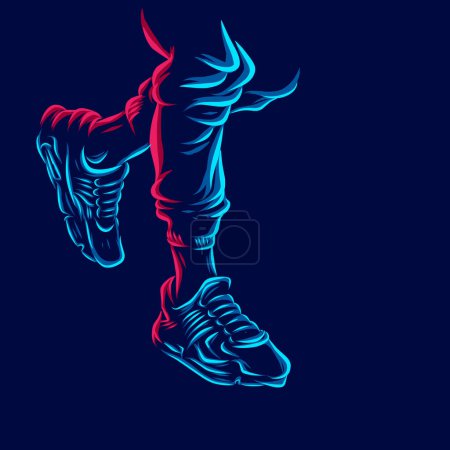 Illustration for Neon colors template of sneakers, vector illustration - Royalty Free Image