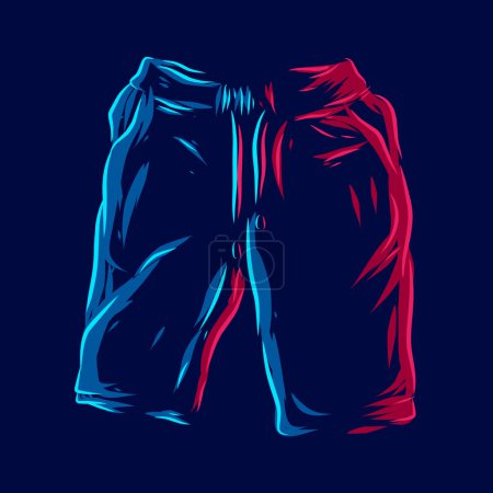 Illustration for Pants short pant line art pop Art colorful design vector - Royalty Free Image