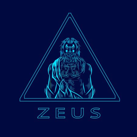 Illustration for Zeus line pop art logo colorful design with dark background. Abstract vector illustration. - Royalty Free Image