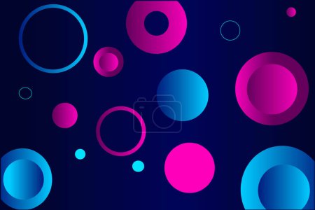 Illustration for Neon glow technology line art colorful design with dark background. Abstract vector illustration. Blue and pink purple style. - Royalty Free Image