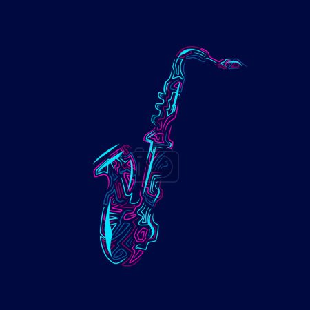 Téléchargez les illustrations : Saxophone. instrument de musique. illustration vectorielle - en licence libre de droit