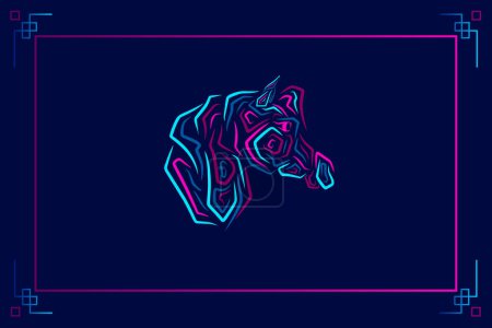 Illustration for Colorful horse head logo, vector illustration - Royalty Free Image