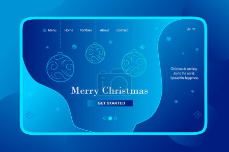 Illustration for Merry Christmas flat web template vector design. - Royalty Free Image