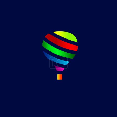 Téléchargez les illustrations : Icône vectorielle colorée ballon à air chaud - en licence libre de droit