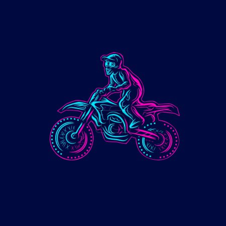 Illustration for Male silhouette riding on the motorcycle. - Royalty Free Image
