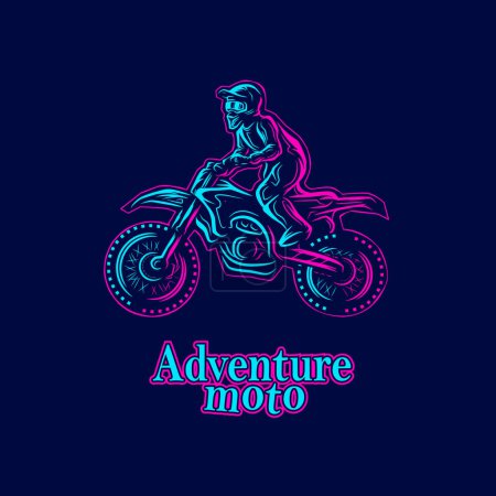 Illustration for Male silhouette riding on the motorcycle. - Royalty Free Image