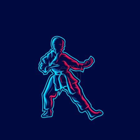 Illustration for Martial karate fighter silhouette design - Royalty Free Image