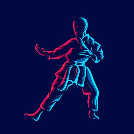 Illustration for Karate martial fighter art design. vector illustration - Royalty Free Image