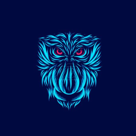 Illustration for Monkey head logo design vector template. vector illustration - Royalty Free Image