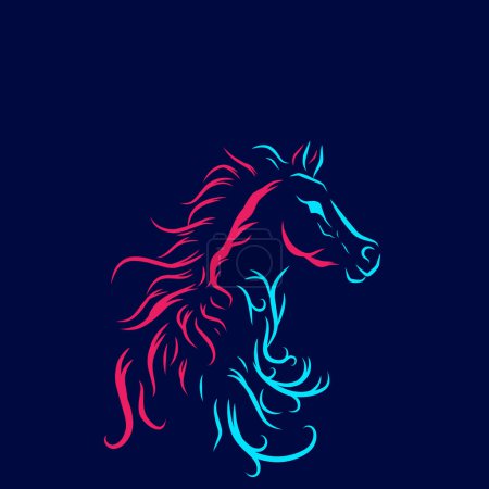 Illustration for Silhouette of horse head. vector illustration. - Royalty Free Image