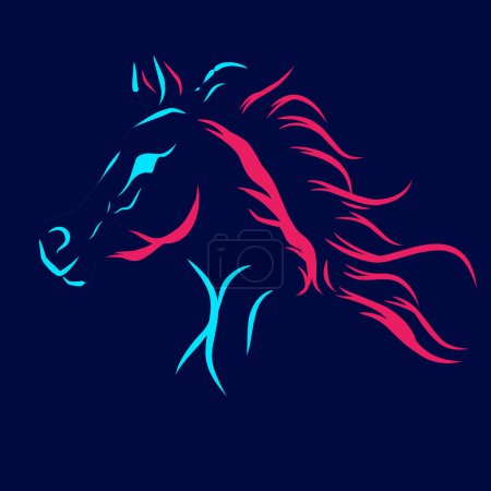 Ilustración de Vector ilustración de la silueta de un hermoso caballo - Imagen libre de derechos