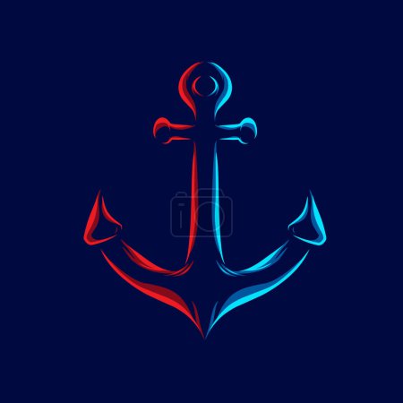 Illustration for Anchor sign illustration. vector icon - Royalty Free Image