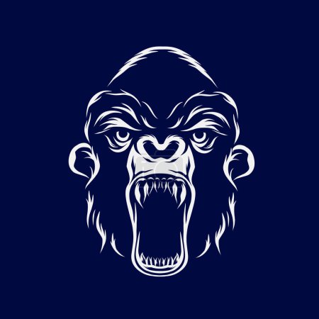 Illustration for Gorilla head mascot vector logo design - Royalty Free Image