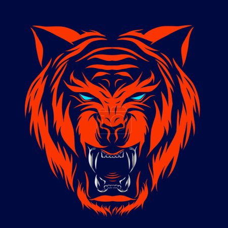 Ilustración de Diseño del logotipo de la mascota cabeza de tigre. - Imagen libre de derechos